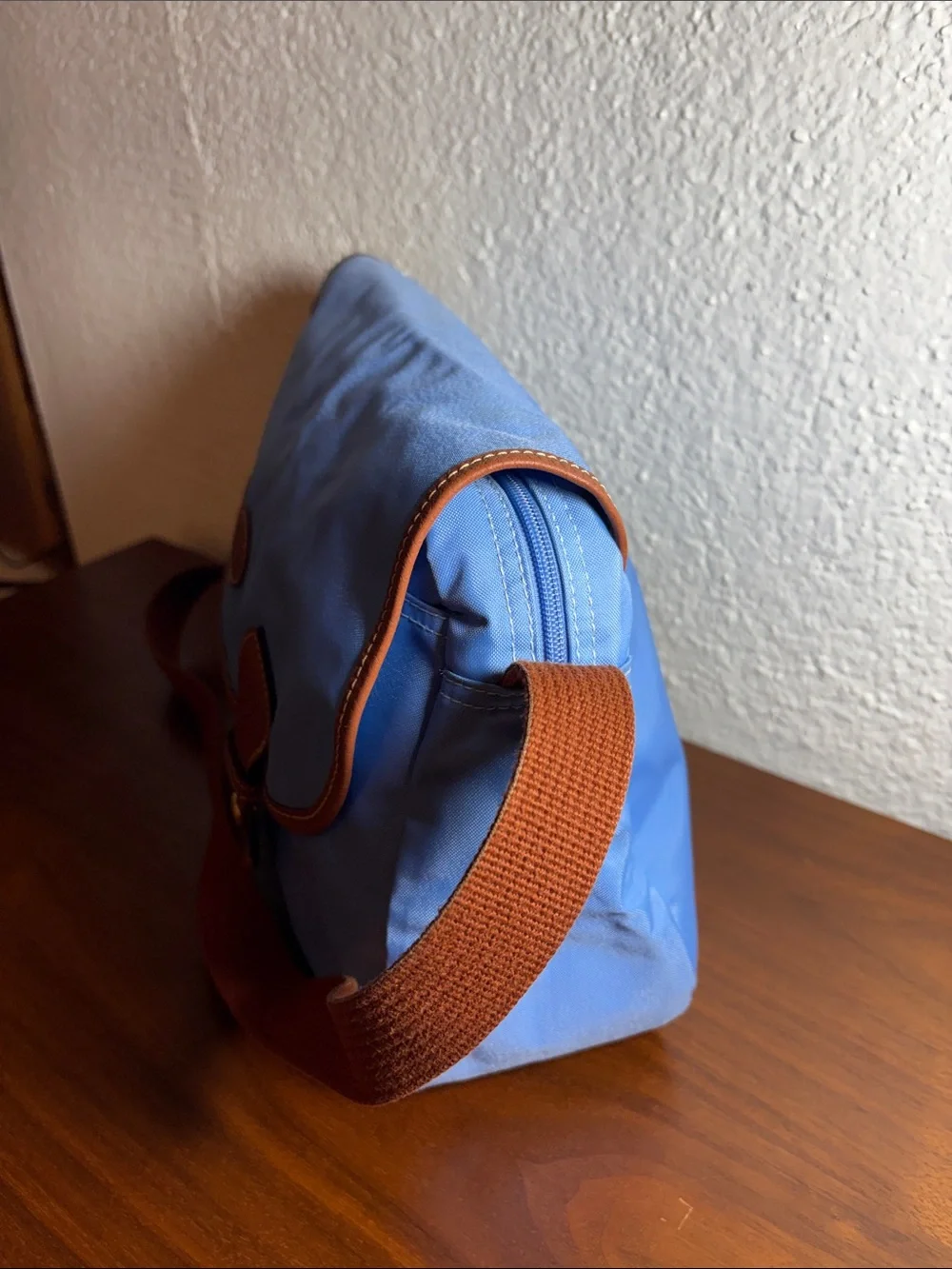 Longchamp La Pilage Blue Nylon Messenger Bag